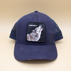 Goorin Bros The Lone Wolf Distressed Blue Snapback Cap Men's Size OSFM